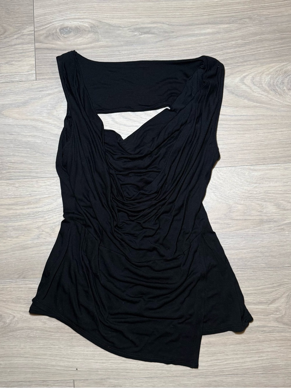 Black Cowl Neck Top